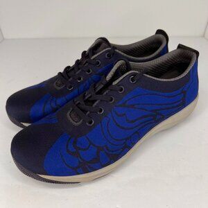 Dansko Womens 4508737573 Hanna Blue Fabric Geometric Lace Up Size 39 Sneakers